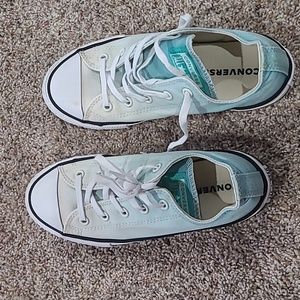Girl's Mint Green Ombre Converse shoes